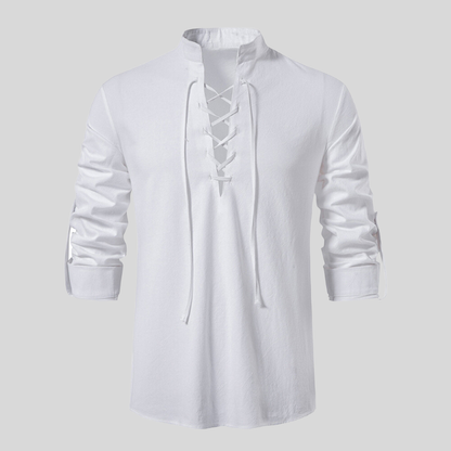 Casual V Neck Long Sleeve Shirt