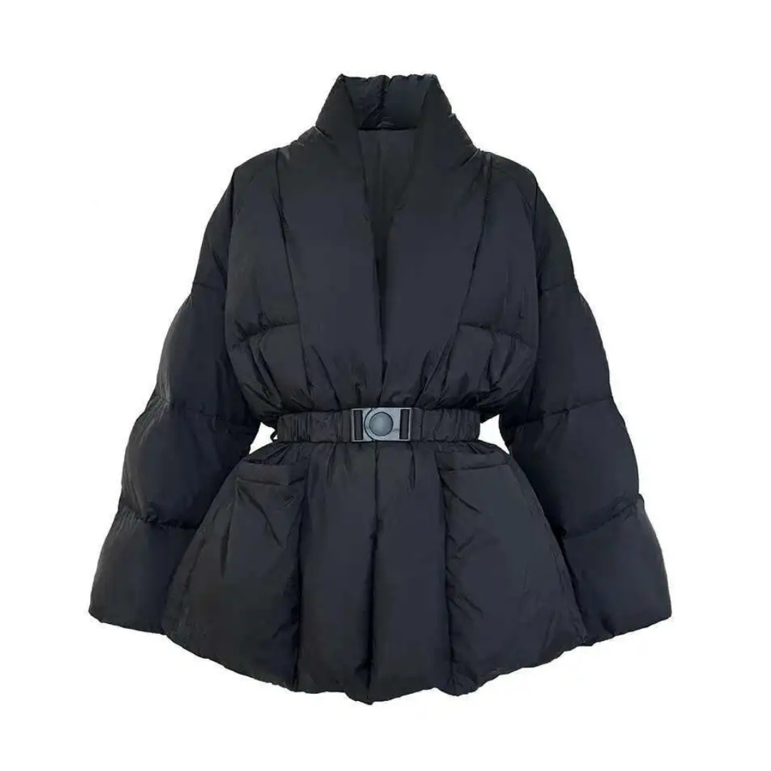 Warm Women's Puffer V-neck Winter Coat - Nocini