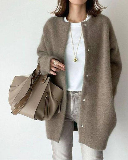 Cozy Oversized Knit Button Cardigan for Women