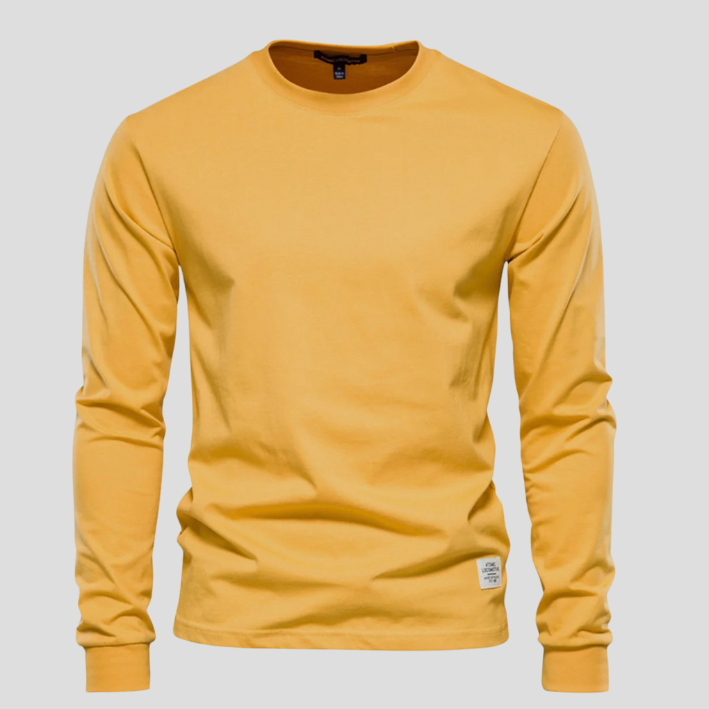 Casual Crew Neck Men's Long Sleeve Tee