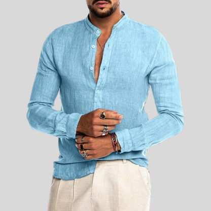 Comfortable Linen Casual Men's Long Sleeve Shirt