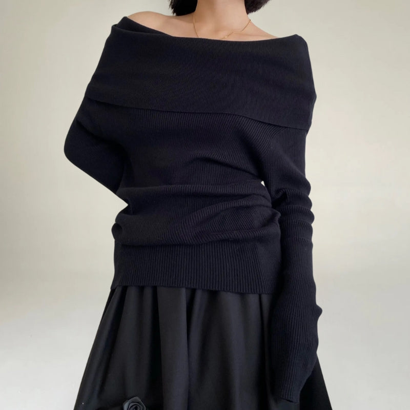 Feminine Fit Ribbed Knit Sweater
