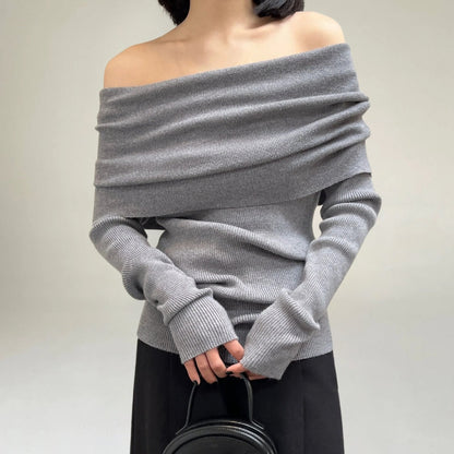 Feminine Fit Ribbed Knit Sweater