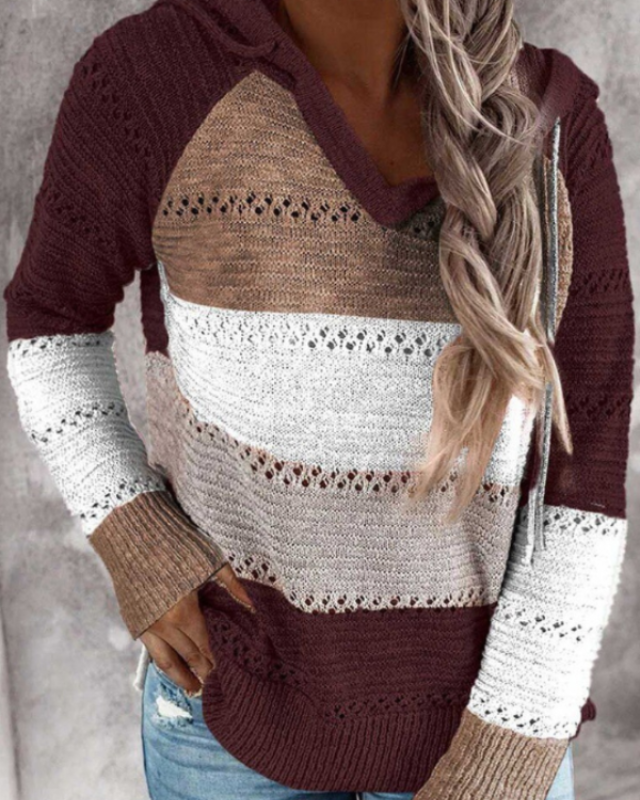 Colorful Striped Pullover Hoodie