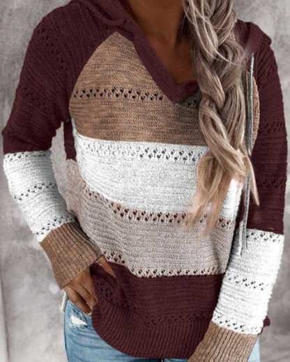 Colorful Striped Pullover Hoodie