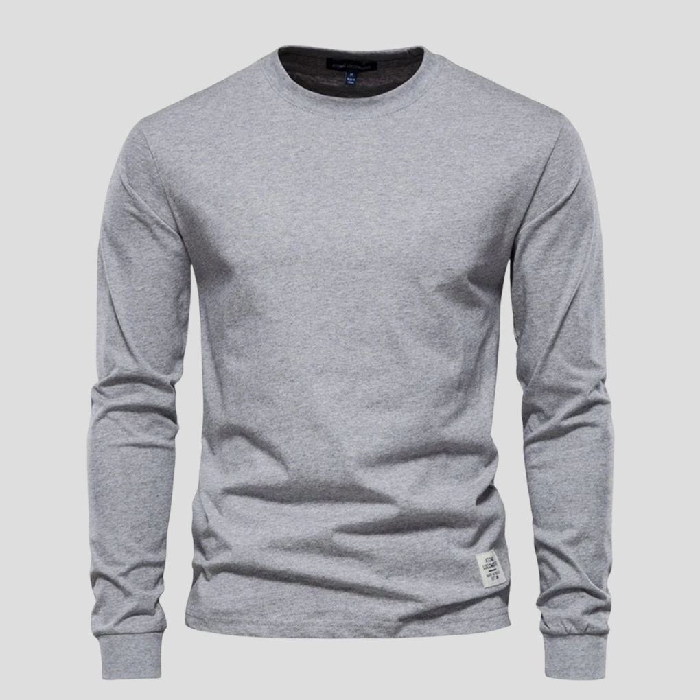 Casual Crew Neck Men's Long Sleeve Tee