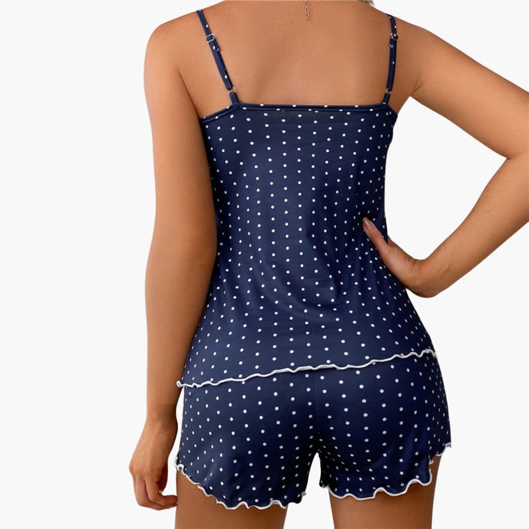 Ladies' Sleepwear Set with Tank Top and Patterned Shorts