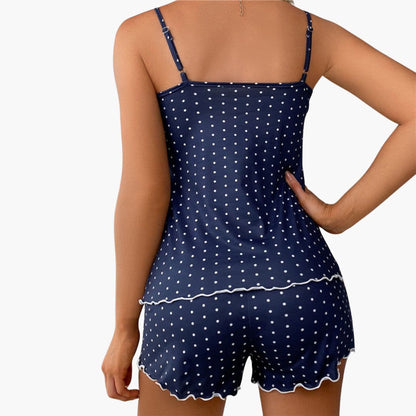 Ladies' Sleepwear Set with Tank Top and Patterned Shorts