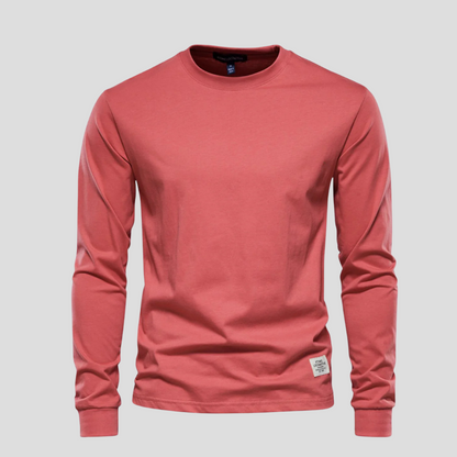 Casual Crew Neck Men's Long Sleeve Tee