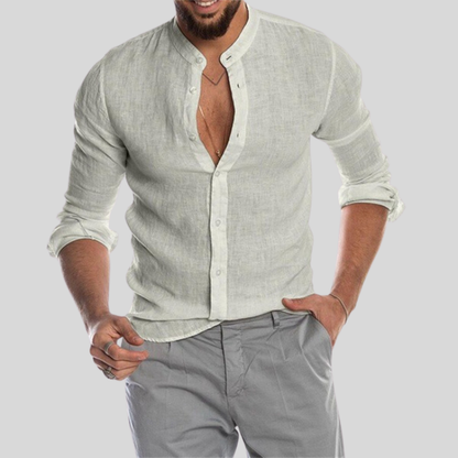 Comfortable Linen Casual Men's Long Sleeve Shirt