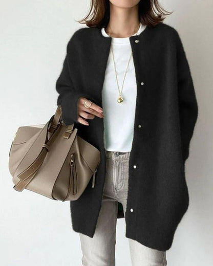 Cozy Oversized Knit Button Cardigan for Women