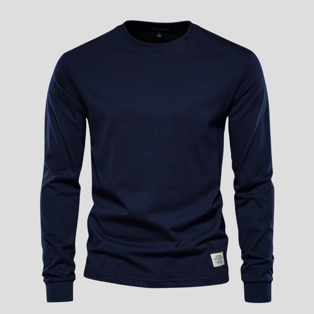 Casual Crew Neck Men's Long Sleeve Tee