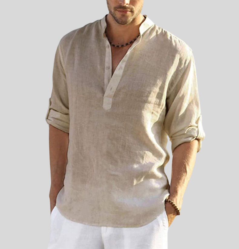 Comfortable Men's Linen Blend Casual Shirt