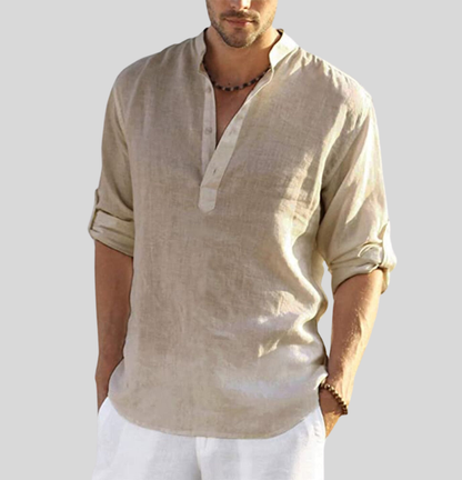 Comfortable Men's Linen Blend Casual Shirt