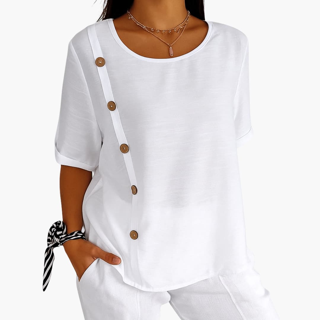 Ladies Casual Button Front Top
