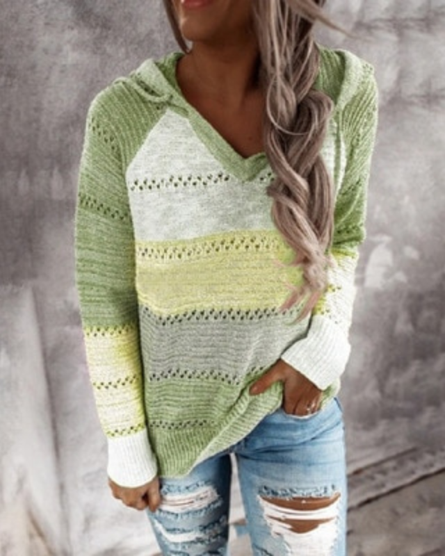 Colorful Striped Pullover Hoodie