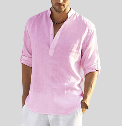 Comfortable Men's Linen Blend Casual Shirt