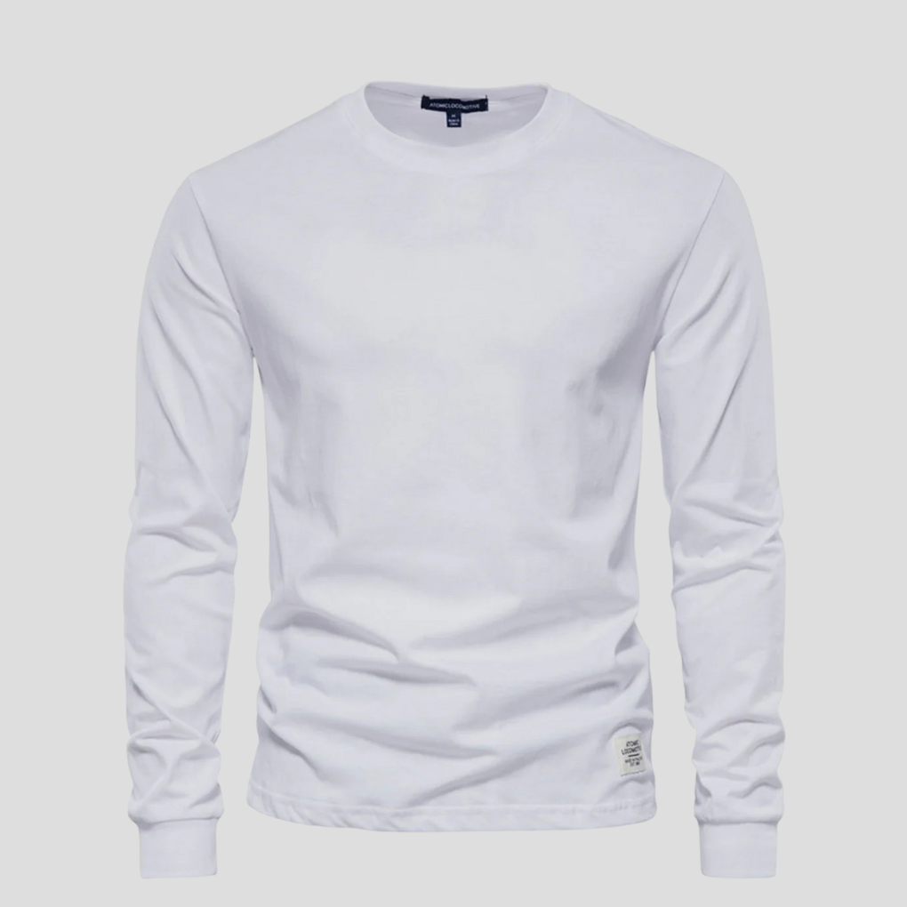 Casual Crew Neck Men's Long Sleeve Tee