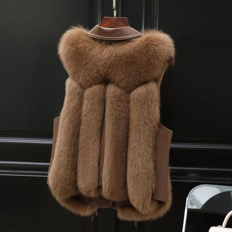 Classic Fit Fur Trim Gilet Jacket