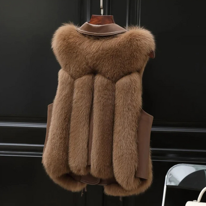 Classic Fit Fur Trim Gilet Jacket