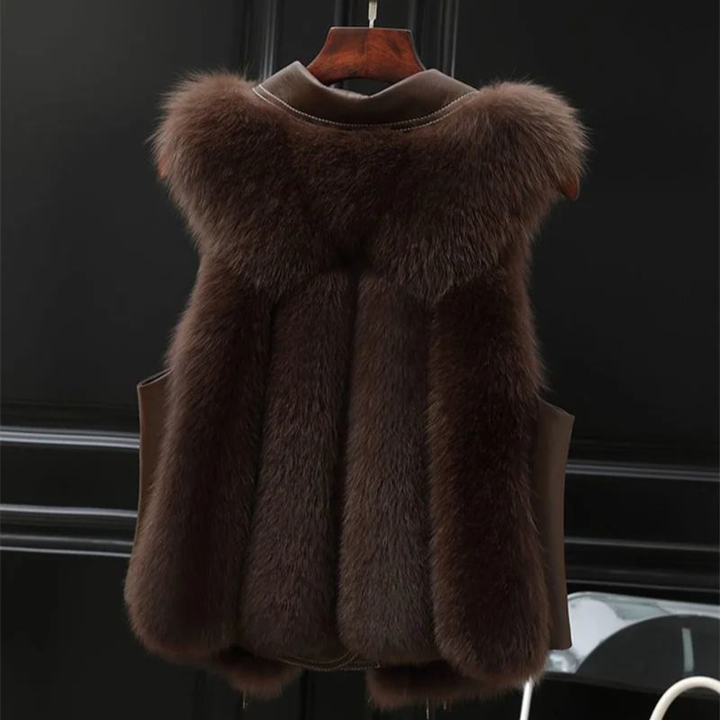 Classic Fit Fur Trim Gilet Jacket