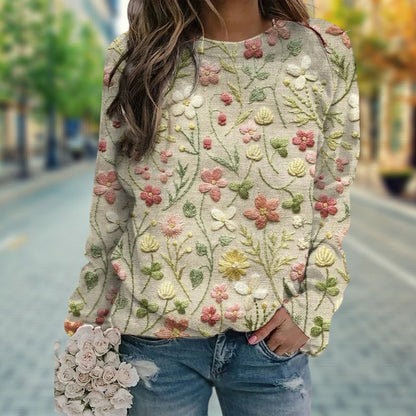 Colorful Floral Pattern Women's Sweater - Nocini