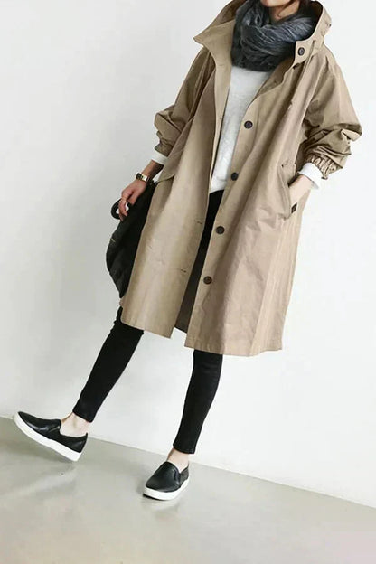 Classic Double Button Ladies Long Coat