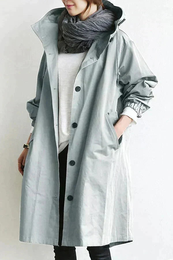 Classic Double Button Ladies Long Coat - Nocini