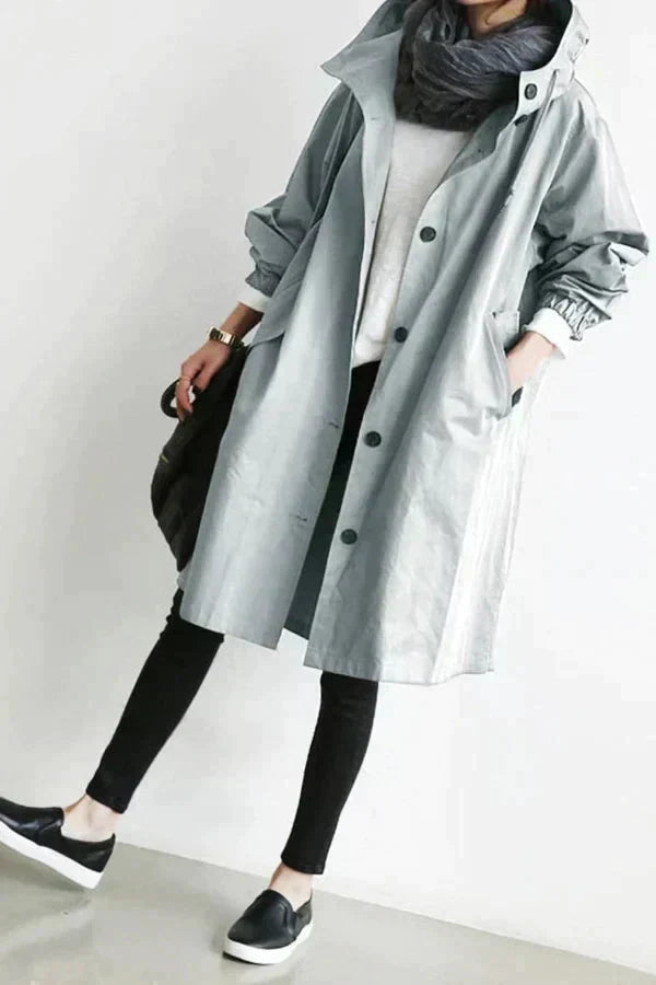 Classic Double Button Ladies Long Coat