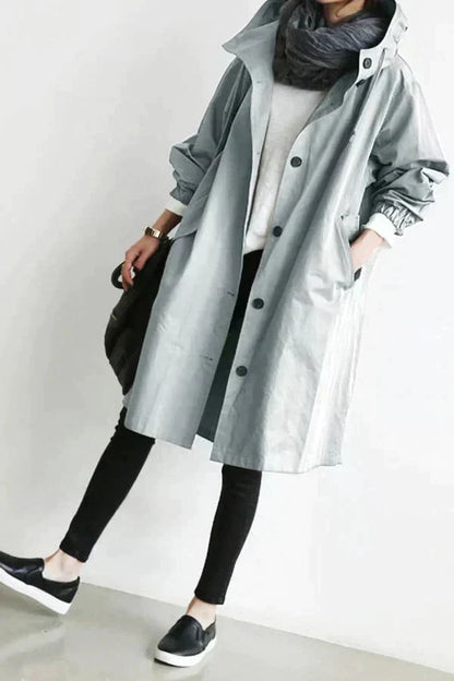 Classic Double Button Ladies Long Coat