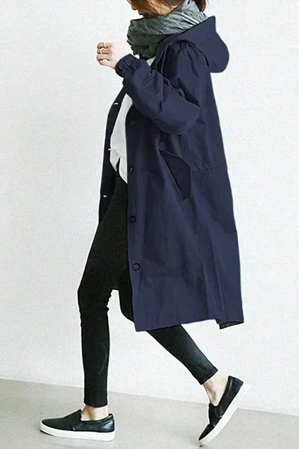 Classic Double Button Ladies Long Coat