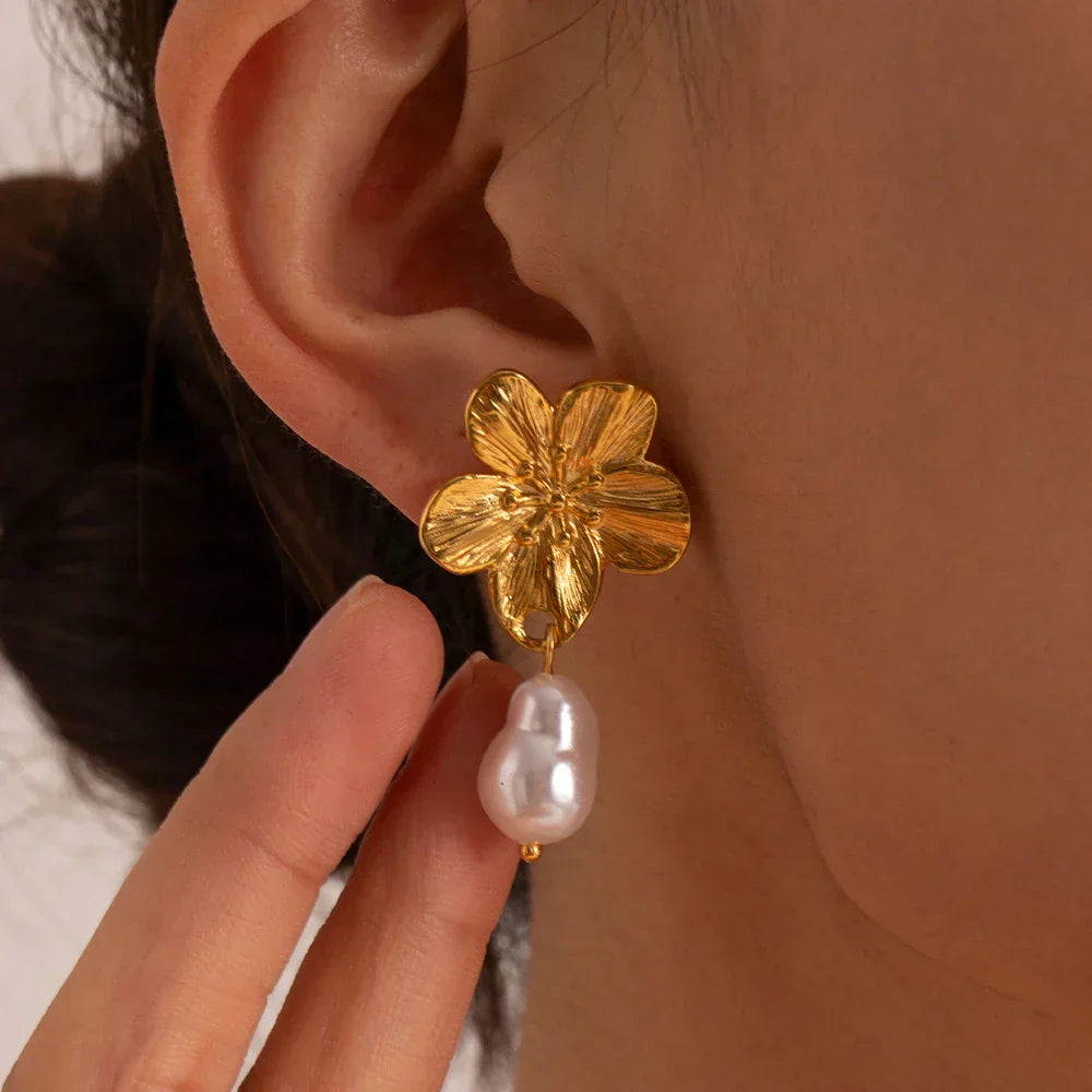 Fall - Large Blooming Flower Earrings