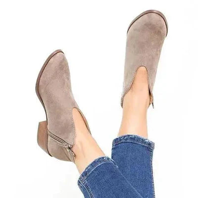 Low Heel Ankle Boots for Women - Classic Comfortable Shoes