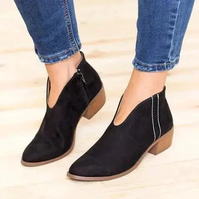 Low Heel Ankle Boots for Women - Classic Comfortable Shoes