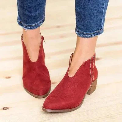 Low Heel Ankle Boots for Women - Classic Comfortable Shoes - Nocini