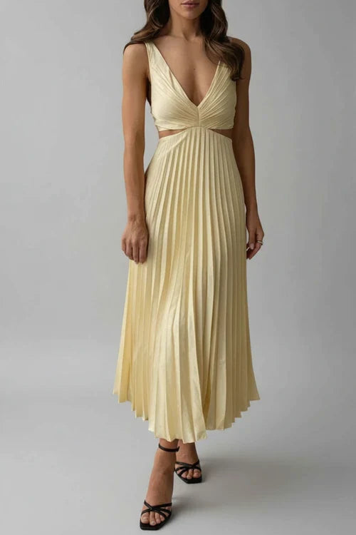 Flattering V Neck Knee Length Women's Dress - Olytrend