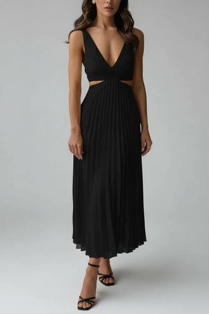 Flattering V Neck Knee Length Women's Dress