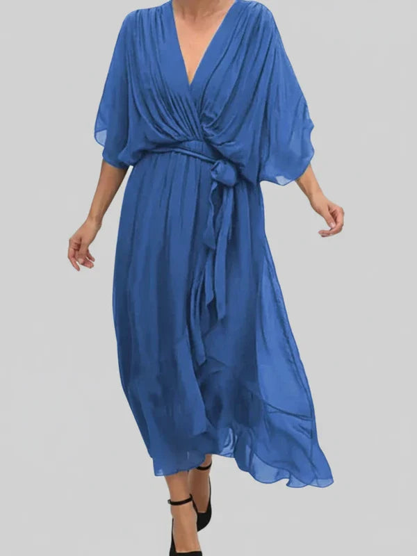 Ladies' Floral Sleeveless Midi Wrap Dress