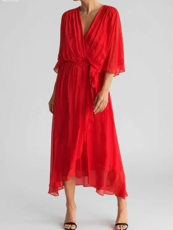 Ladies' Floral Sleeveless Midi Wrap Dress