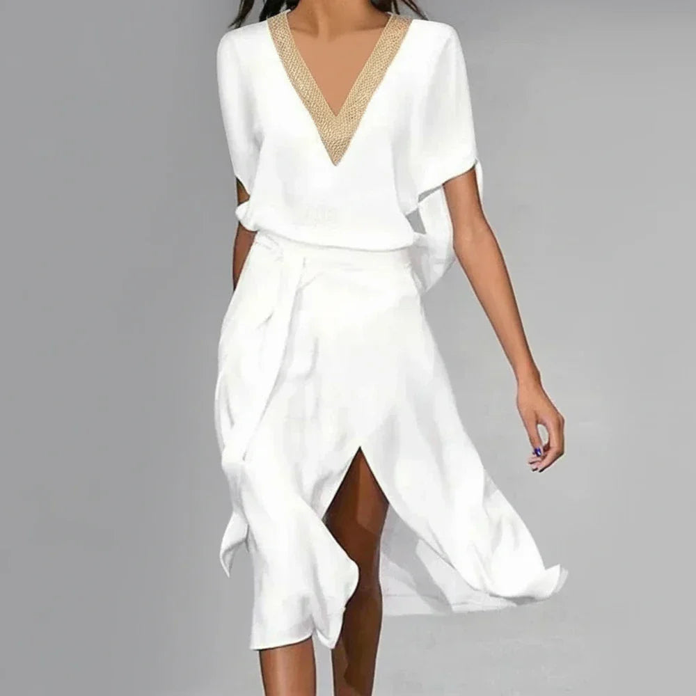 Flattering Open Front Casual Dress for Ladies