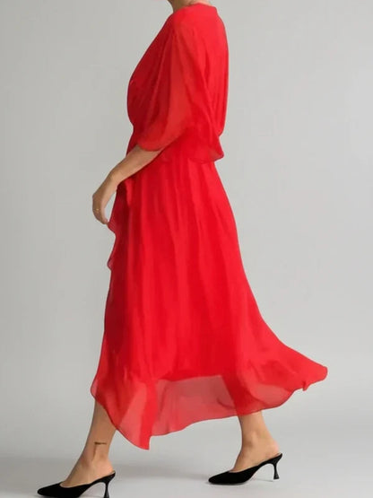Ladies' Floral Sleeveless Midi Wrap Dress