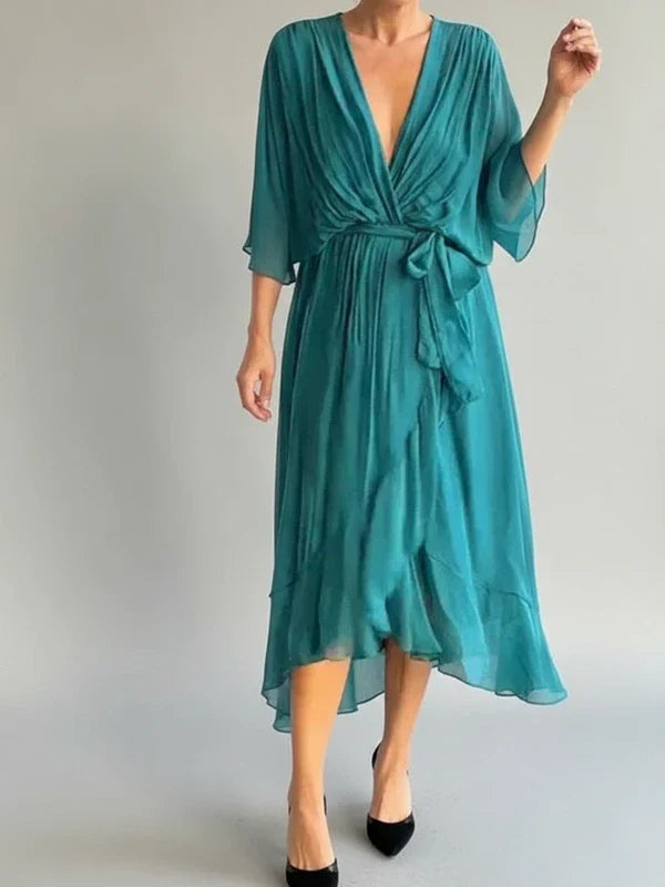 Ladies' Floral Sleeveless Midi Wrap Dress
