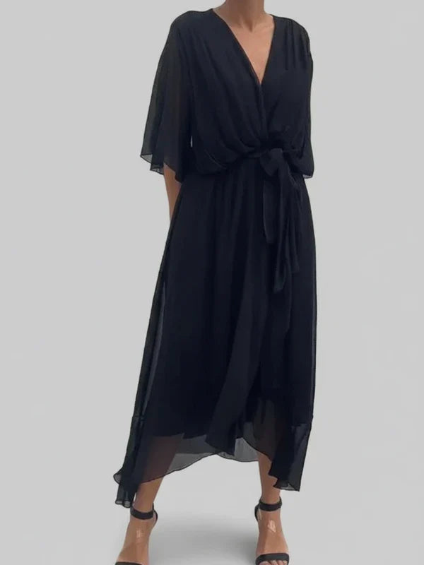Ladies' Floral Sleeveless Midi Wrap Dress