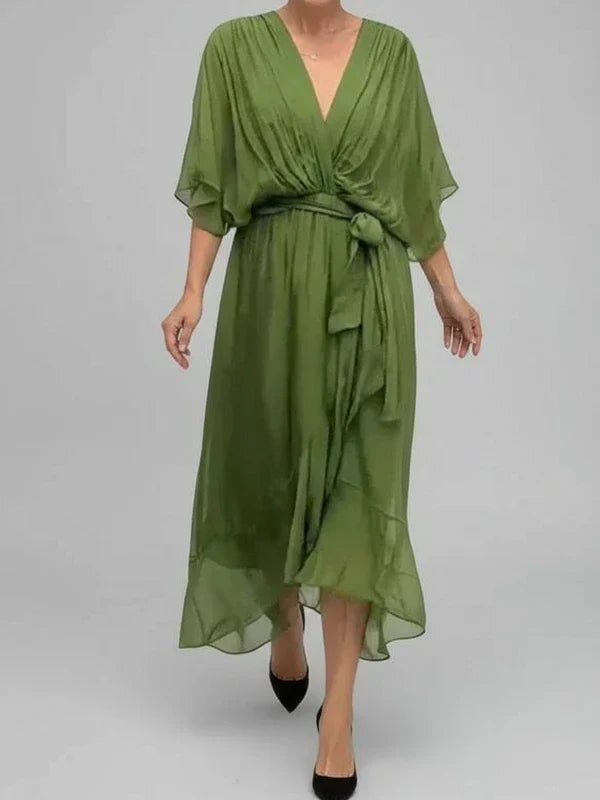 Ladies' Floral Sleeveless Midi Wrap Dress - Olytrend