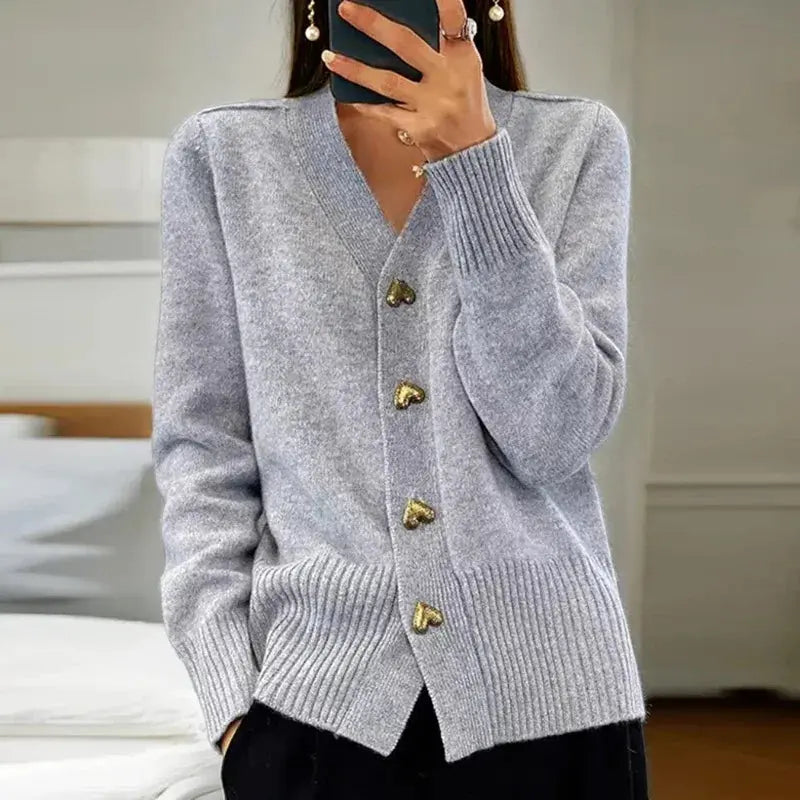 Soft Women's V-Neck Sweater Cardigan