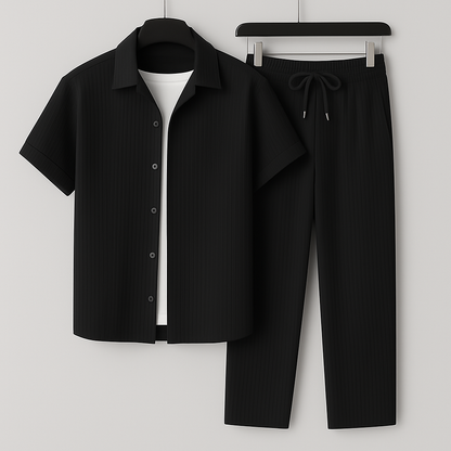 Men's Casual Shorts Set – Loose Fit Shirt and Pants