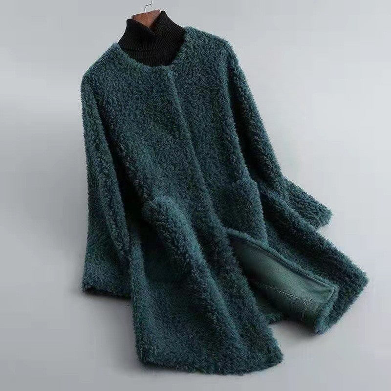Casual Open Front Wool Coat with Pockets
