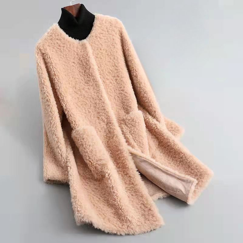 Casual Open Front Wool Coat with Pockets