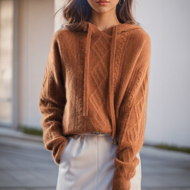 Cozy Cable Knit Hoodie Sweater - Nocini