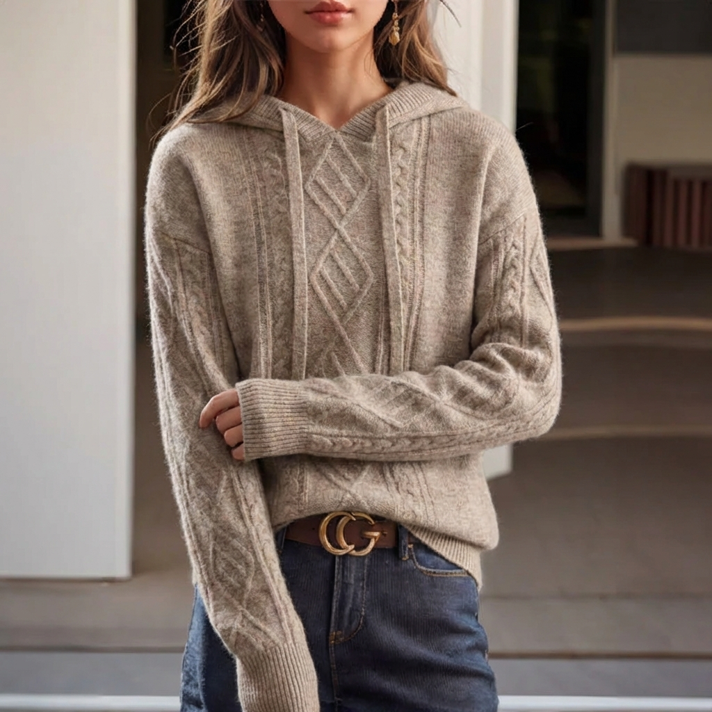 Cozy Cable Knit Hoodie Sweater